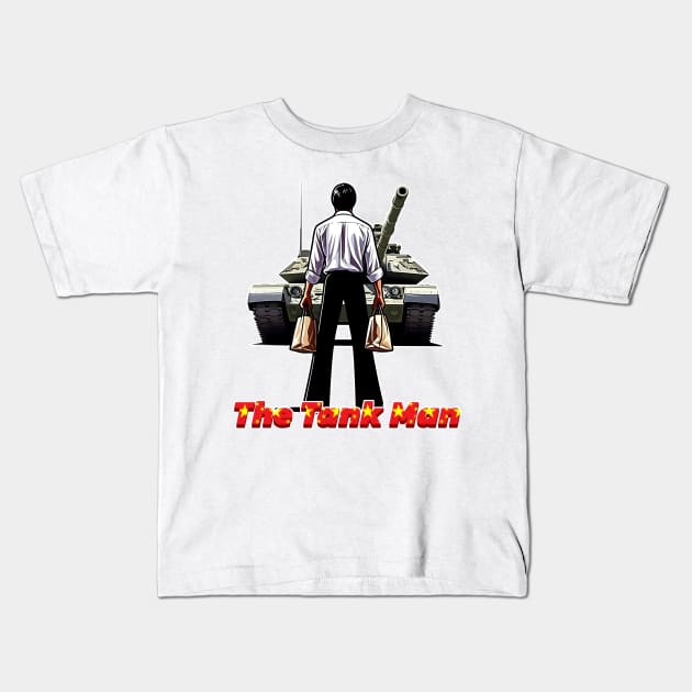 Tank Man Kids T-Shirt by Rawlifegraphic